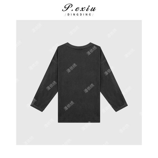 A008潘依绣丁丁宠粉简约胸口刺绣炒色长袖T恤Q07183 商品图1