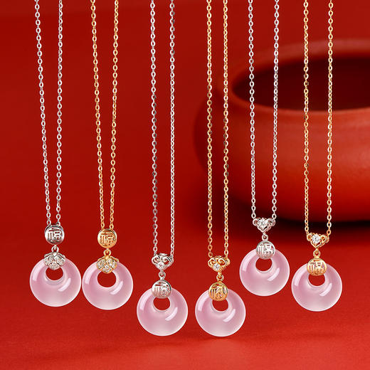 卡蒂罗KADER 【999足银】福扣平安扣 新中式国潮招财纳福诸事顺意锁骨链 女神福气满满气质优雅百搭小众轻奢高级感 好运 玉髓 项链 女款 商品图6