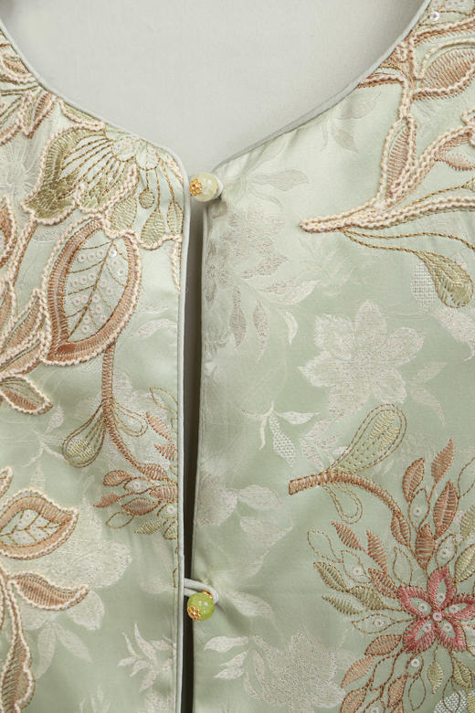 缀青|重工提花中式马甲 商品图2