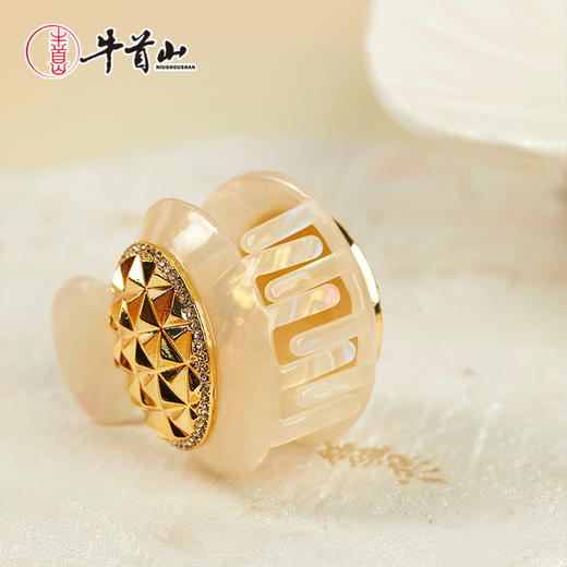 牛首山文创穹顶星空抓夹佛顶宫造型外观气质发夹时尚百搭金色发饰 商品图4