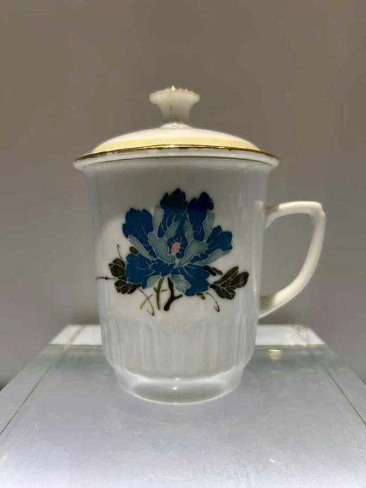 釉下五彩芙蓉花尼克松茶杯 商品图0