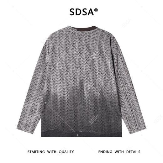 SDSA男士秋冬新款痞帅男装潮牌渐变半纽扣圆领卫衣百搭网红款上衣 商品图4