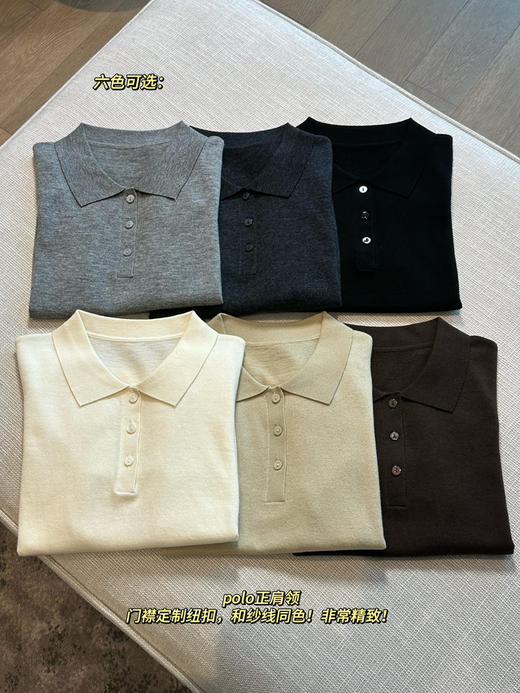 澳洲美利奴100绵羊毛正肩Polo针织短袖 商品图2