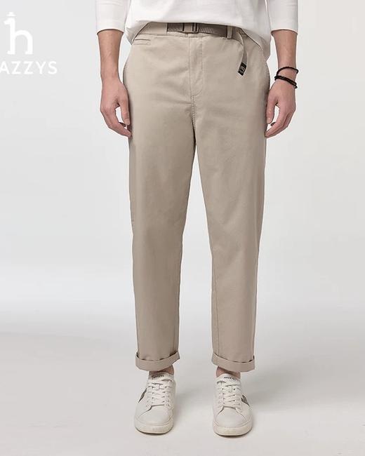 点此购买 哈吉斯春秋季男士纯色简约棉质休闲宽松长裤 xj 341052 商品图5