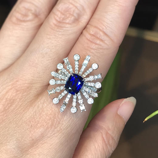 2卡无烧皇家蓝戒指〔烟花〕 商品图3