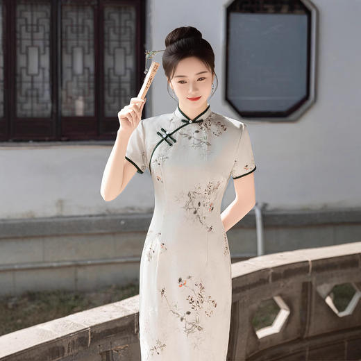 ZAYS2026春夏新款时尚中国风改良复古旗袍连衣裙优雅气质日常中长旗袍 商品图1