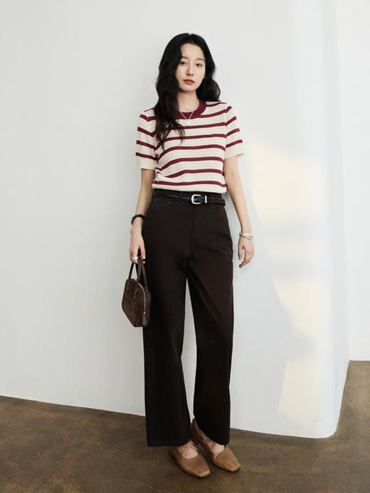 法式文艺 条纹套头毛衫FCG1WST084 商品图10