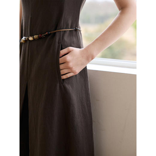 极简波西米亚腰绳连衣裙 商品图1