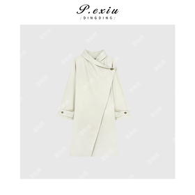 A008潘依绣丁丁宠粉100-棉翻领韩系长风衣Q22687