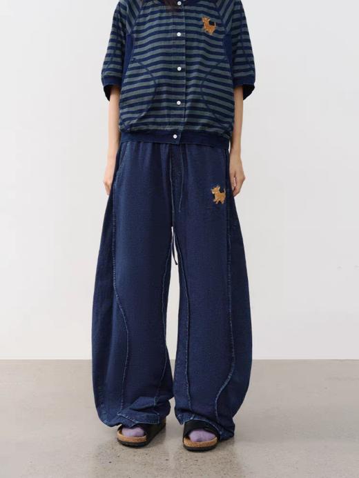 半圆/C66130277/水洗松紧腰绣花休闲裤 商品图1