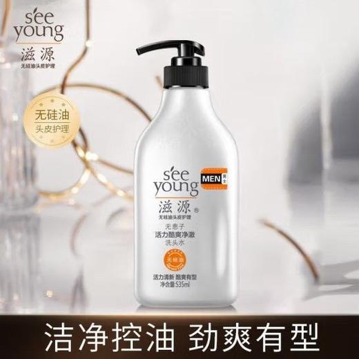 滋源洗发水无硅油男士无患子活力净澈蓬松洗头水 商品图2