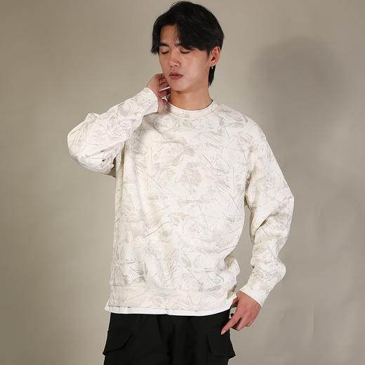 DRONKOO 2026 圆领领口下摆拼T恤满幅树叶假两件中厚卫衣 商品图1