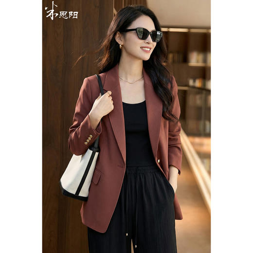 米思阳2026春季新款通勤气质西装外套微弹钉珠设计感减龄上衣5597 商品图0