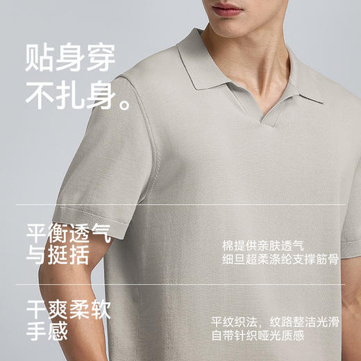 【春夏新品】十如仕男士通勤休闲高洁纱毛衣海鸥领POLO衫短袖P03-03 商品图3