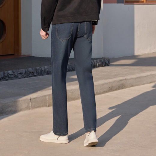 半身缘男裤 春季柔软抗皱垂顺抗磨亲肤百搭牛仔裤261101M10130197 商品图4
