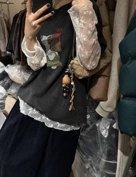 老米优品🎈3-5天发！🍃把春日的温柔穿上身~《软fufu网纱透明蕾丝衫》叠搭一绝！DD260227A 商品图2