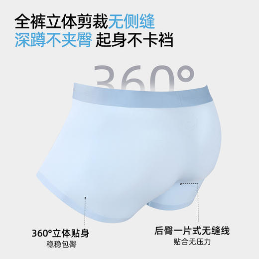 【3条装】熳洁儿 新款冰丝男士内裤桑蚕丝超薄清凉透气速干平角裤26262902 商品图5