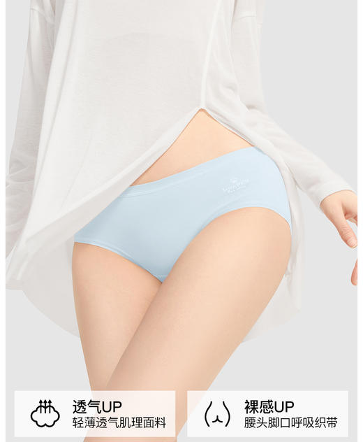 【（赵今麦同款）SecretWorldB520 女生纯棉10A抗菌加长裆中腰三角裤内裤3条装 】 长达12小时EO灭菌，无菌不用洗，打开就能穿，怎么动都不夹臀，不勒不束缚-咸喜仓 商品图10