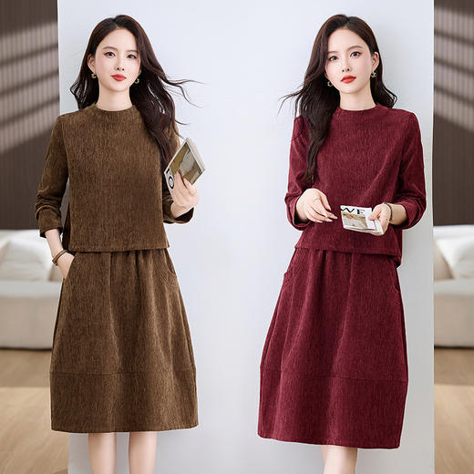 丁摩 高级感洋气穿搭套装女开春贵夫人巨显瘦连衣裙两件套6ZF-2502 商品图0