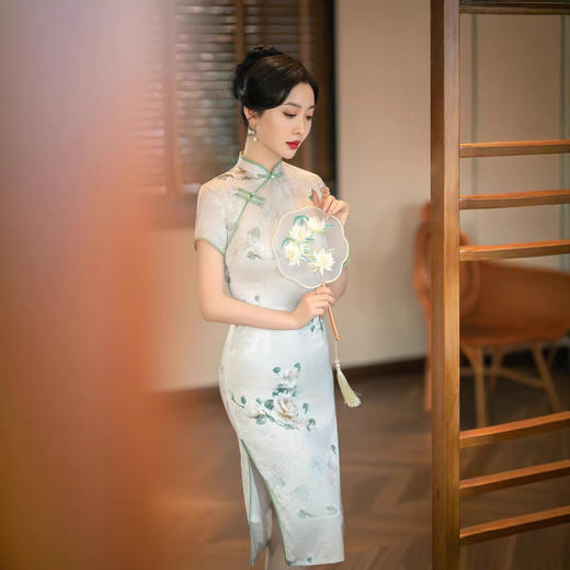 ZAYS2026春季新品改良气质年轻款旗袍日常修身时尚中长旗袍 商品图1