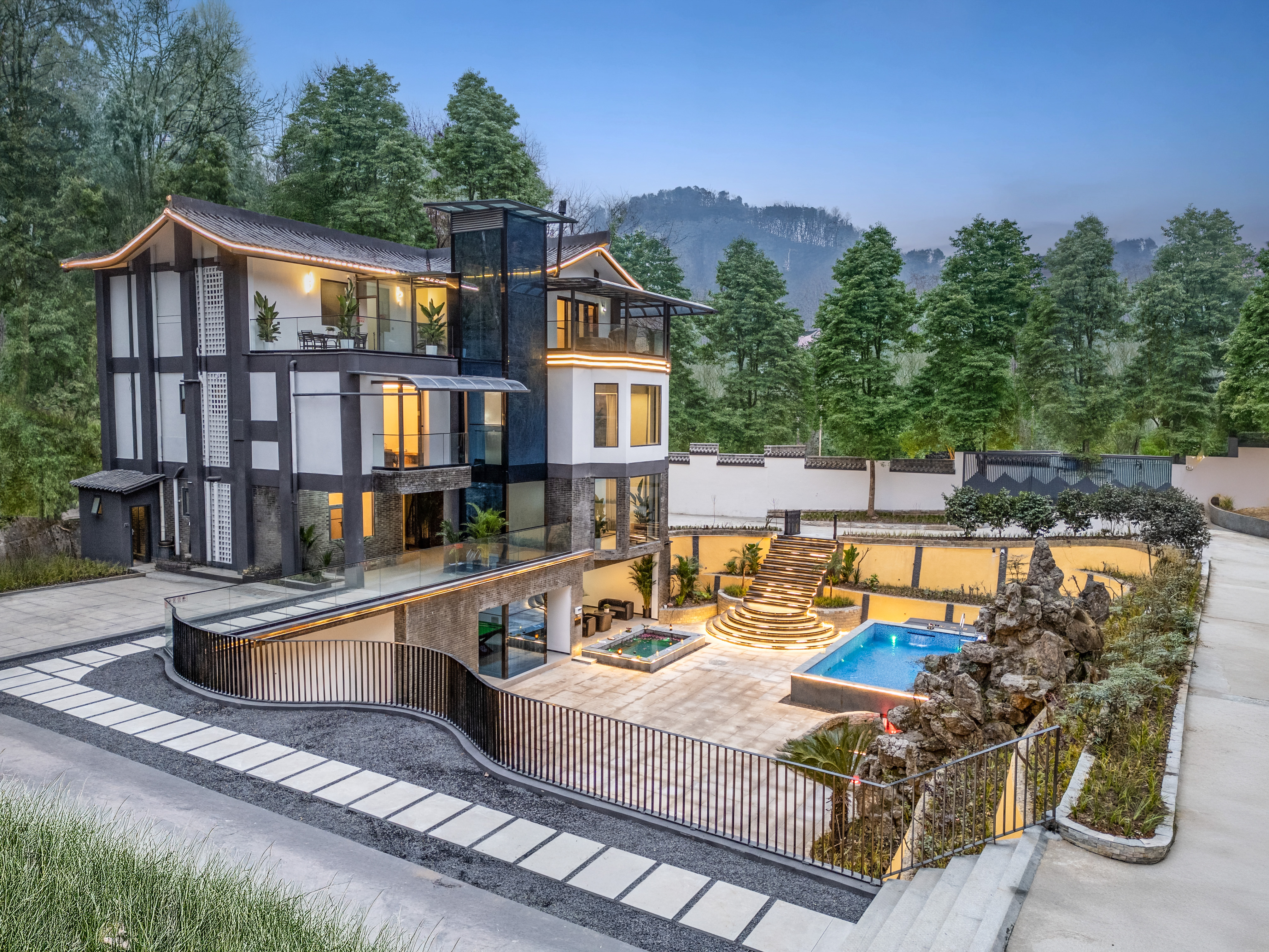 【觅趣623号院·青城山】5房/7房/9房包院，青城前山，温泉私汤，泳池，KTV，台球、德州扑克，机麻2桌，儿童游乐区，水吧，厨房wlzy