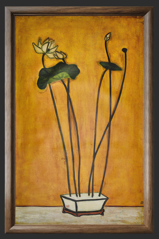 【已售】独角鹿西洋古董2017年中国台湾国立历史博物馆授权出品常玉创作限量版画《Lotus-荷》 商品图1