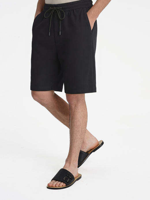 callisto藏青棉弹宽松休闲短裤 商品图3