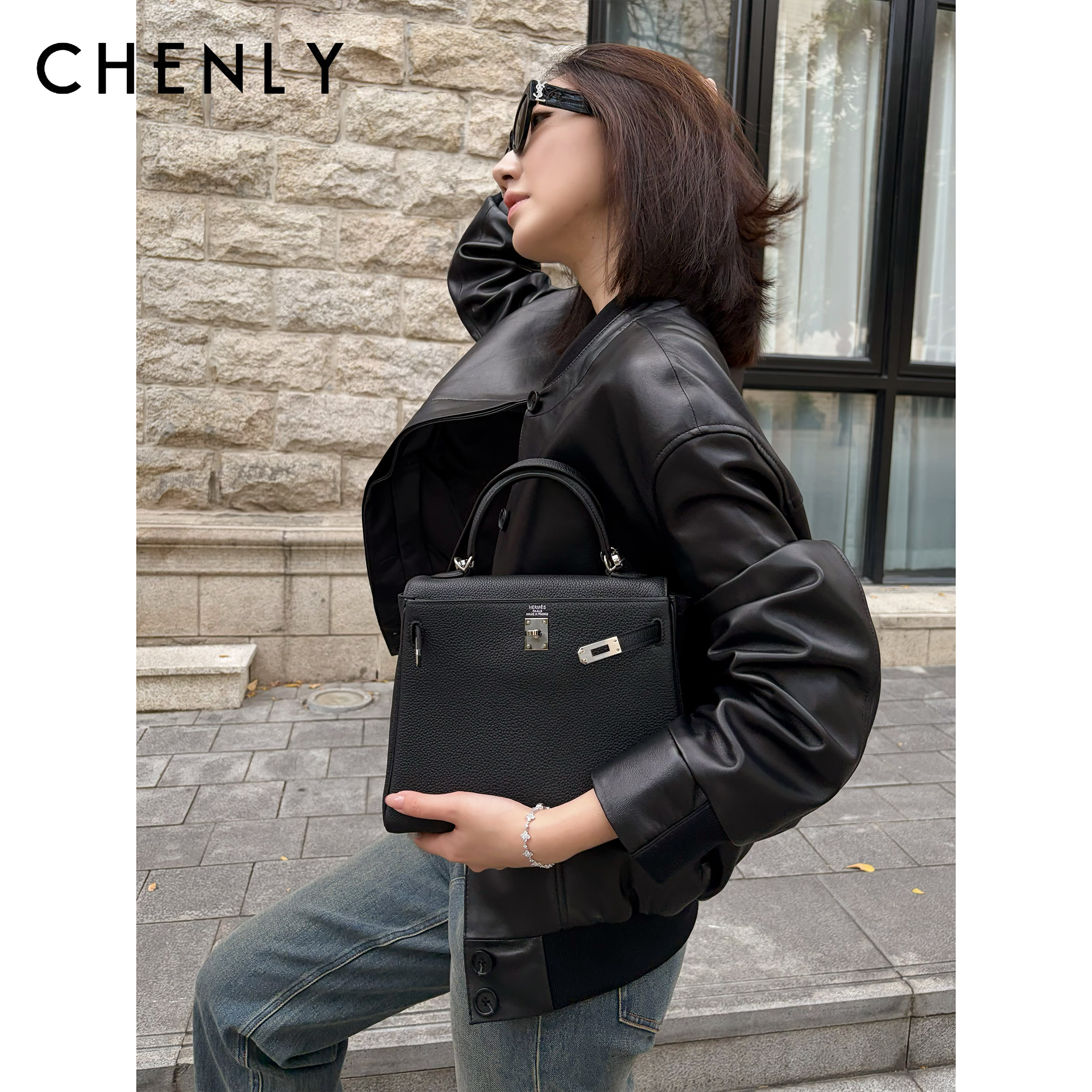 尘衣｜26SS意大利进口绵羊皮小圆领皮衣