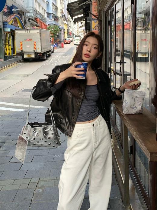 一店z 【16盎司环保牛仔】小禾大爆款！Ic早春原白蜡笔水洗棉牛仔裤 商品图12