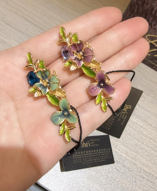 shes茜子梵高鸢尾胸针 紫/蓝双色绝美上线 商品图0