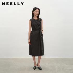 NEELLY纳俪商场同款夏新款简约圆领背心裙女气质舒适设计感连衣裙N26044Y04554