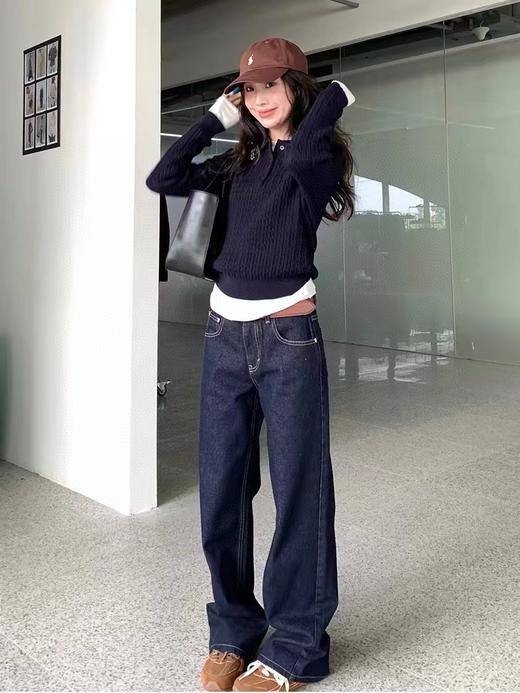 F030193美式赤耳丹宁复古水洗直筒微阔重磅原牛牛仔裤 商品图1