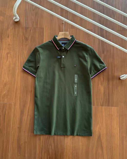 F030196春夏男装珠地棉纯色短袖T恤镶边翻领合身POLO衫 商品图4