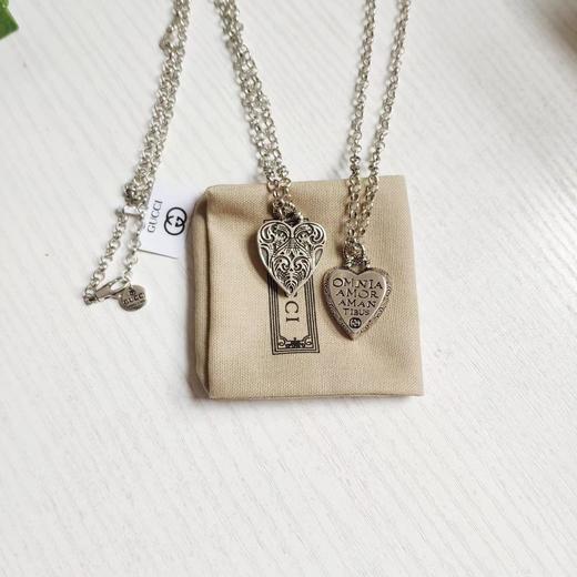 F030178两面都可以佩戴情侣款复古心形项链 商品图1