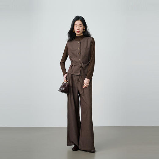 NEELLY纳俪商场同款春新款气质通勤松弛套装女复古休闲马甲三件套N26014Z06602 商品图2