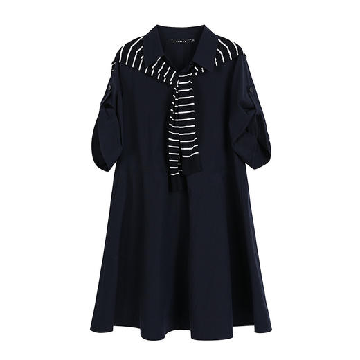 NEELLY纳俪商场同款春季新款复古学院风披肩连衣裙女高腰休闲长裙N26034Y04515 商品图3