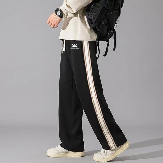 F030182男女同款织带拼接休闲卫裤直筒休闲裤 商品图7