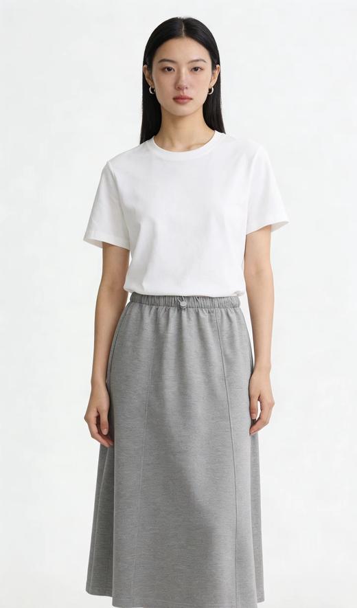 F030142日常休闲中长款A字廓形松紧腰半身裙 商品图11