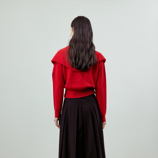 NEELLY纳俪商场同款春季新款设计感披肩针织开衫女显白气质上衣N26011A01002 商品图1