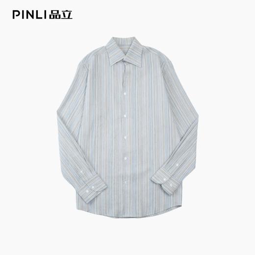 PINLI品立2026春季新款商务男士尖领条纹修身长袖衬衫打底衬衣潮GD262113004 商品图3