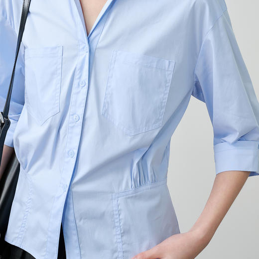 NEELLY纳俪商场同款春新款收腰显瘦设计感衬衫女随性休闲百搭上衣N26034B04516 商品图2