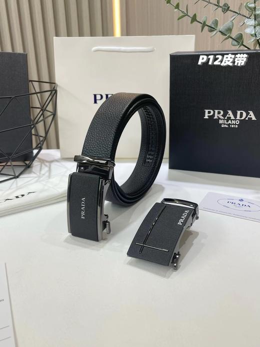 F030130男士双扣腰带自动扣纯牛皮腰带荔枝纹皮带 商品图3
