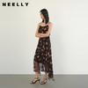 NEELLY纳俪商场同款夏季新款法式印花拼接吊带裙女不规则裙摆长裙N26044Y04556 商品缩略图0