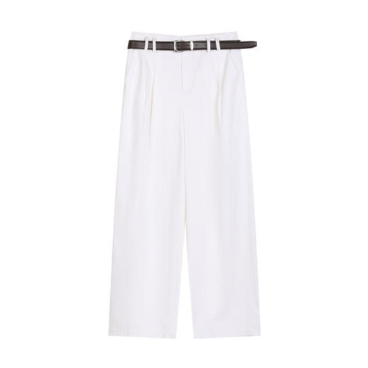 NEELLY纳俪商场同款春季新款宽松肌理感阔腿裤女随性松弛百搭长裤N26031H01118 商品图3