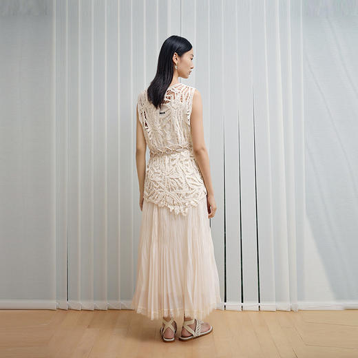 NEELLY纳俪商场同款春季新款气质褶皱半身裙女百搭高腰灵动长裙N26034E04505 商品图1