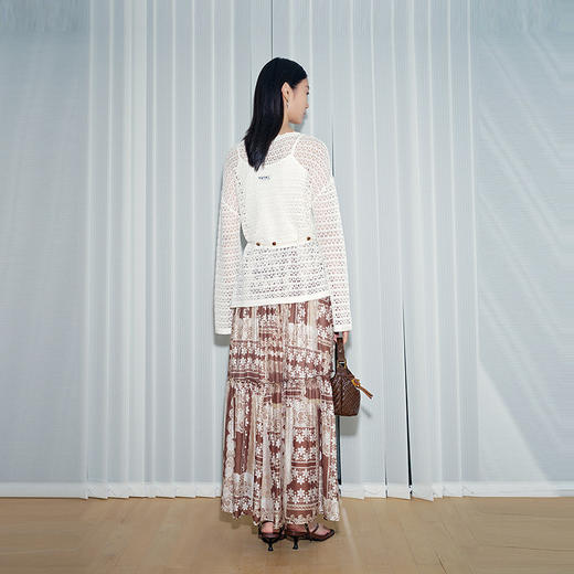 NEELLY纳俪商场同款春季新款波西米亚风休闲半身裙女百搭舒适长裙N26034E04504 商品图1