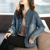 百媚生 国风立领盘扣牛仔外套女XFY2125 商品缩略图3