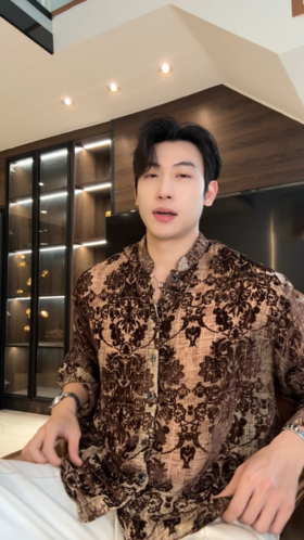 26CS15SDSA男装2026新款高贵轻奢时尚简约重工花卉立领衬衫百搭宽松衬衣