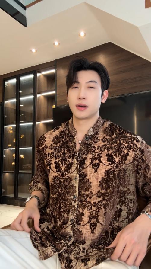 26CS15SDSA男装2026新款高贵轻奢时尚简约重工花卉立领衬衫百搭宽松衬衣 商品图0