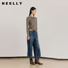 NEELLY纳俪商场同款春季新款复古随性阔腿七分裤女美式酷飒直筒裤N26021H01067 商品缩略图0